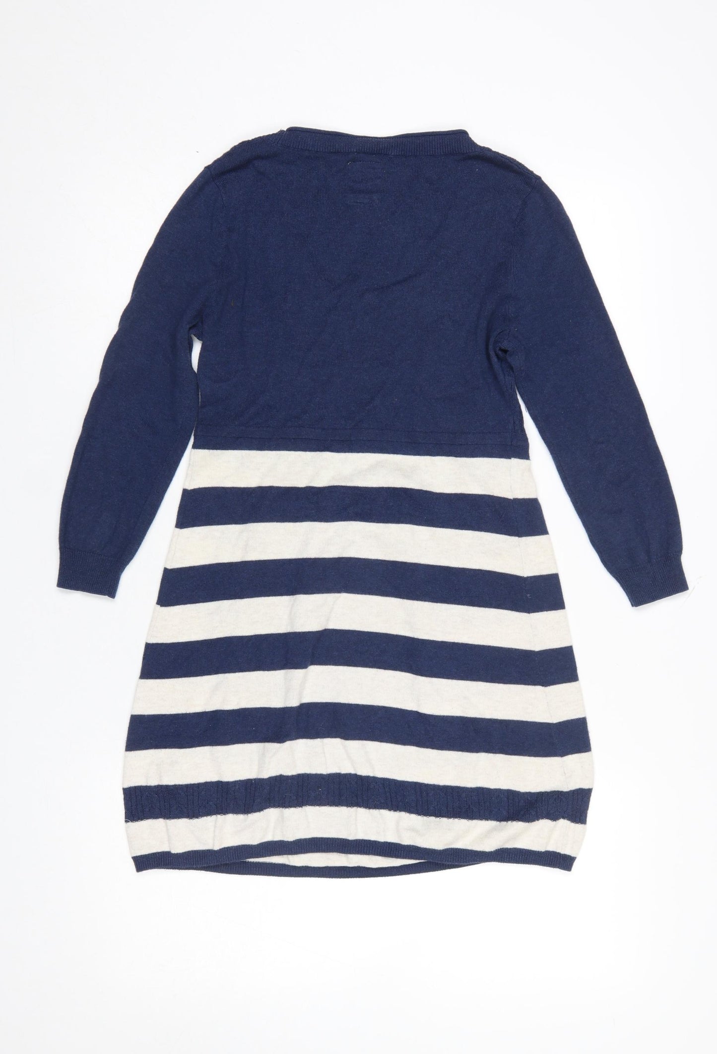 Soulful & Tru Women's Blue Striped Cotton Tunic Jumper Size 8