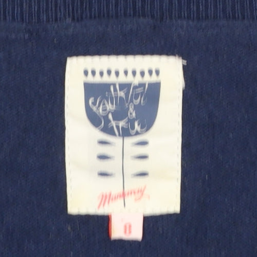 Soulful & Tru Women's Blue Striped Cotton Tunic Jumper Size 8
