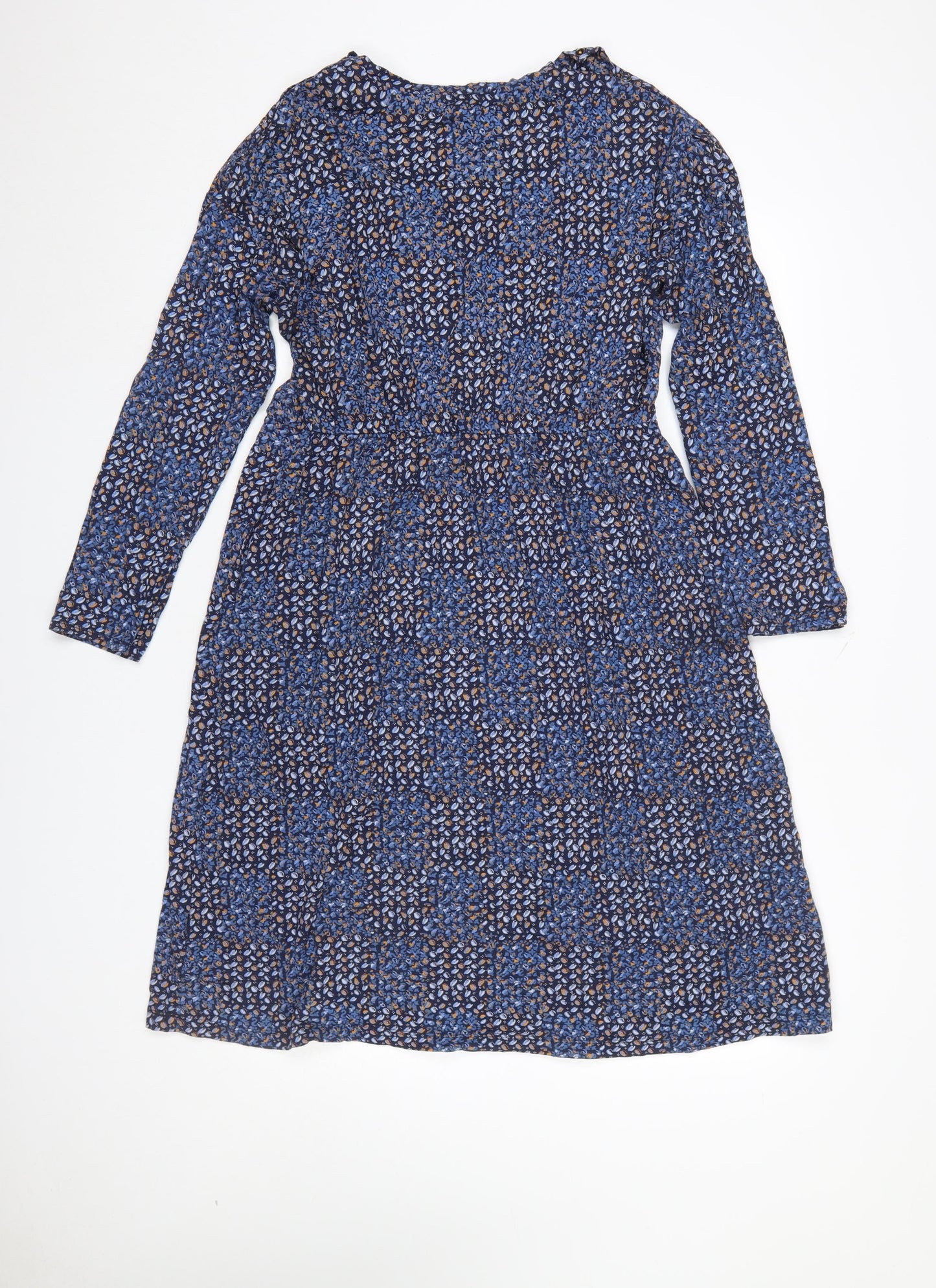 White Stuff Women’s Blue Floral A-Line Knee Length Dress Size 16