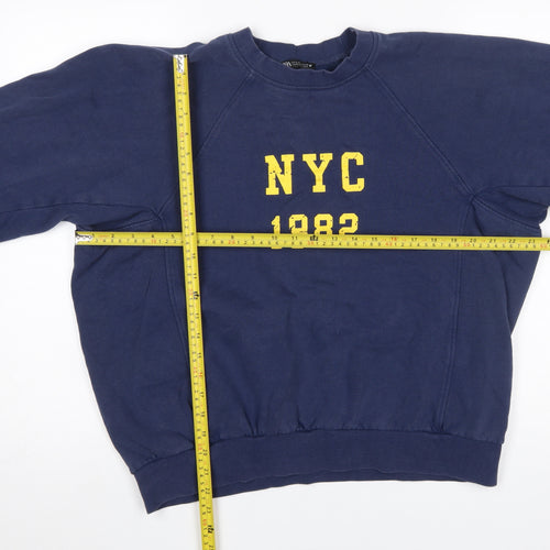 Zara Women Navy Blue NYC 1982 Pullover Sweatshirt Size S