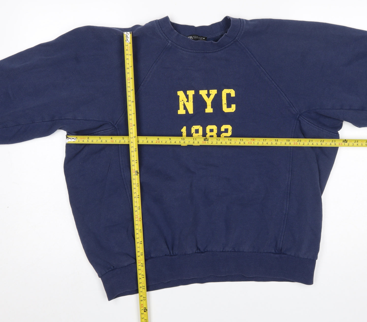 Zara Women Navy Blue NYC 1982 Pullover Sweatshirt Size S