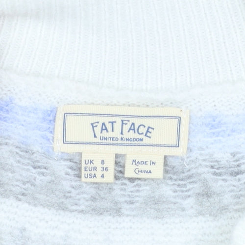 Fat Face Women’s Beige Fair Isle High Neck Jumper Size 8