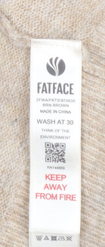 Fat Face Women’s Beige Fair Isle High Neck Jumper Size 8