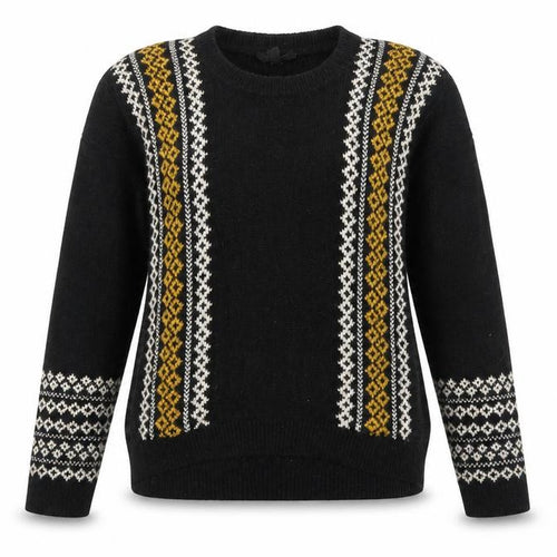 Topshop Women Black Fair Isle Knit Jumper UK 8 Long Sleeve Acrylic Mohair Blend