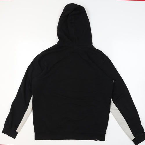Puma Mens Black Medium Pullover Hoodie with Logo and Drawstring