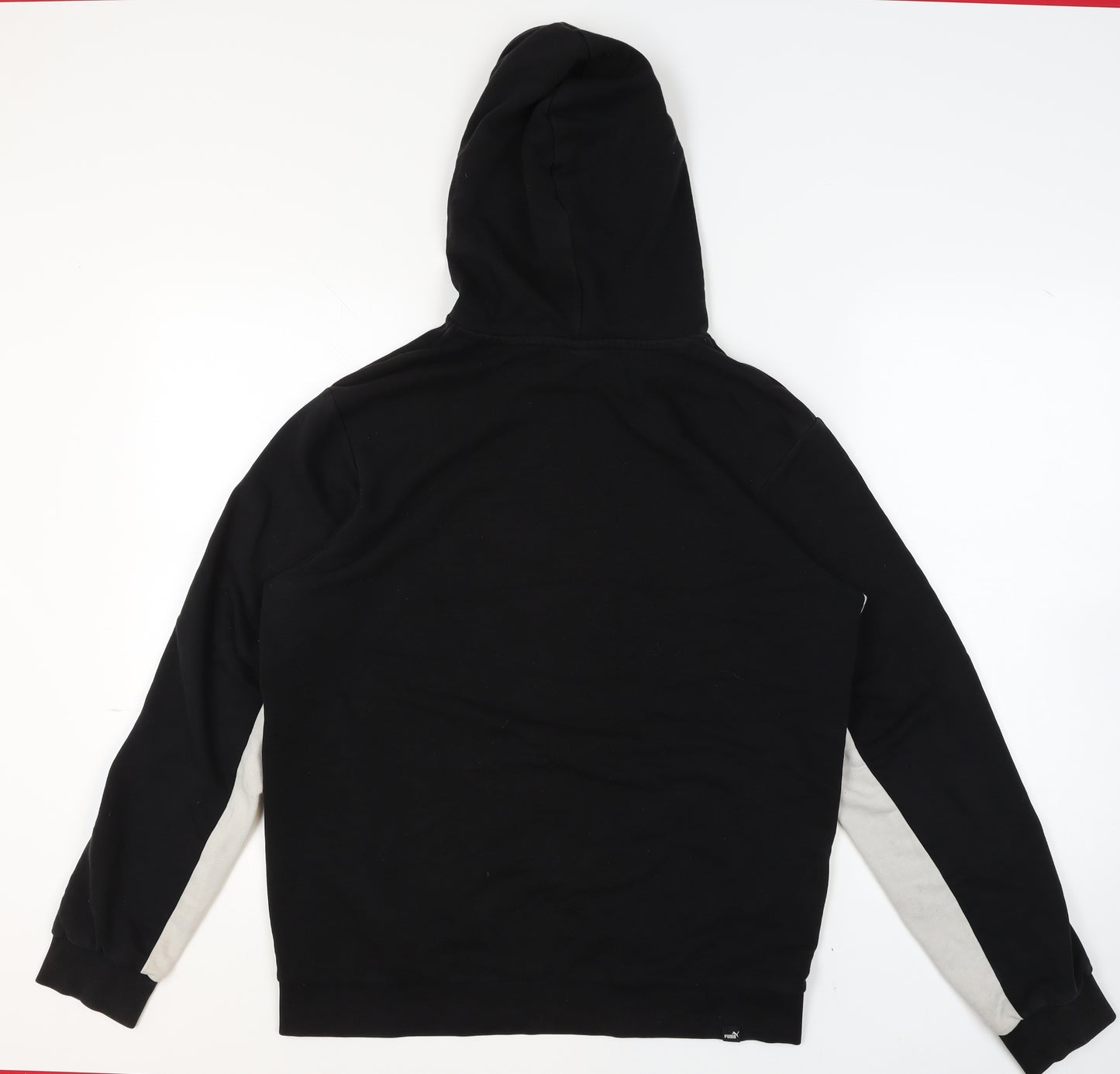 Puma Mens Black Medium Pullover Hoodie with Logo and Drawstring