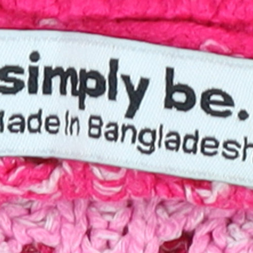 Simply Be Women’s Pink Striped Knit V-Neck Tunic Jumper Size 12/14
