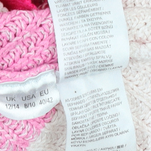 Simply Be Women’s Pink Striped Knit V-Neck Tunic Jumper Size 12/14