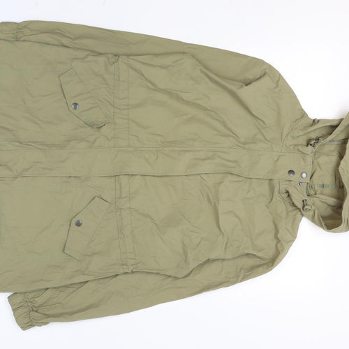 FatFace Womens Olive Green Parka Jacket UK 12 Hooded Lined Cotton Nylon
