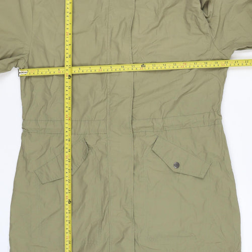 FatFace Womens Olive Green Parka Jacket UK 12 Hooded Lined Cotton Nylon