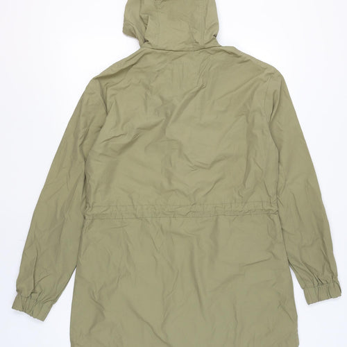 FatFace Womens Olive Green Parka Jacket UK 12 Hooded Lined Cotton Nylon