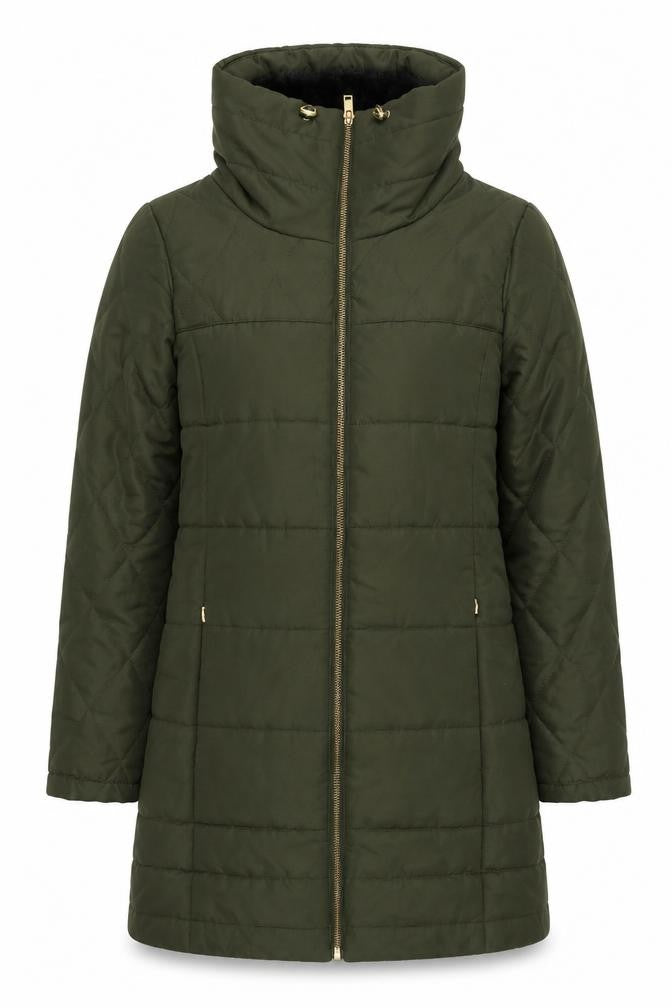 Vero Moda Women’s Green Puffer Jacket Size S Mid-Length Quilted Coat