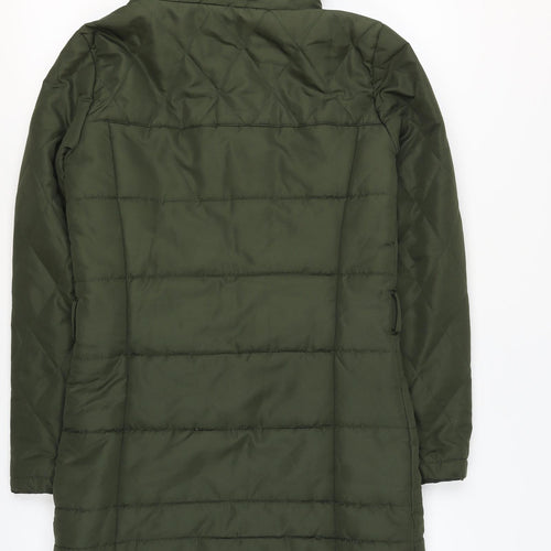 Vero Moda Women’s Green Puffer Jacket Size S Mid-Length Quilted Coat
