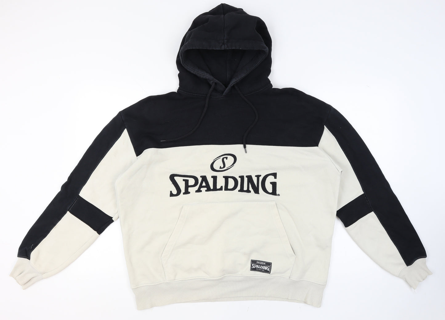 Pull & Bear Spalding Men’s Beige Black L Pullover Hoodie
