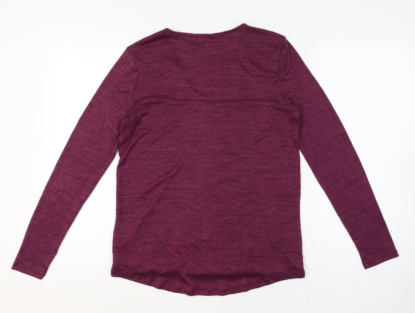 Gap Women's Purple Wrap V-Neck Long Sleeve Jersey Top Size S
