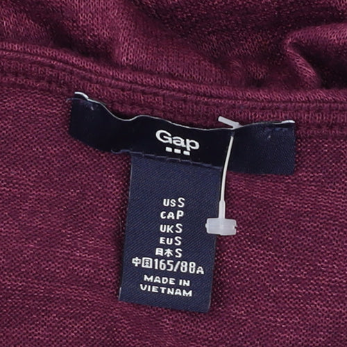 Gap Women's Purple Wrap V-Neck Long Sleeve Jersey Top Size S