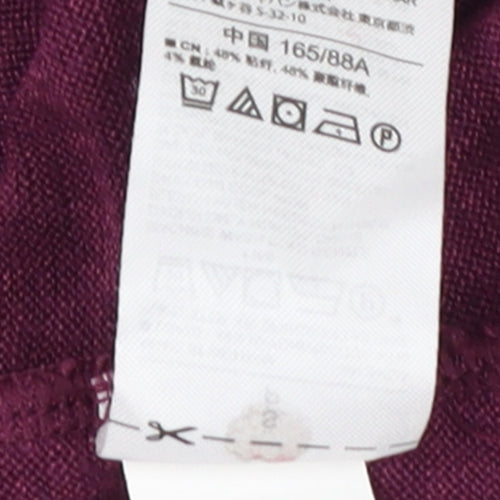 Gap Women's Purple Wrap V-Neck Long Sleeve Jersey Top Size S