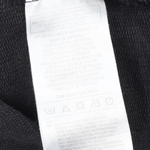 Adidas Womens Black Cropped Logo T-Shirt Size 8 Relaxed Fit