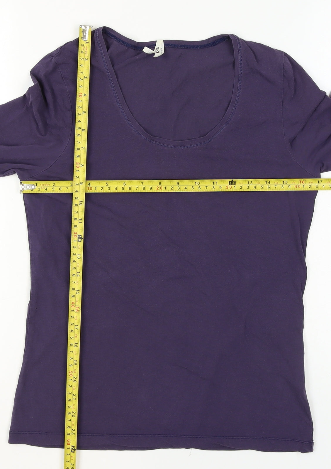 Part Two Womens Purple Long Sleeve Scoop Neck Stretch Jersey Top Size M