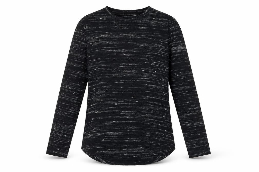 Front view of Marks & Spencer Women's Black Mix Long Sleeve Jersey Top, size 10