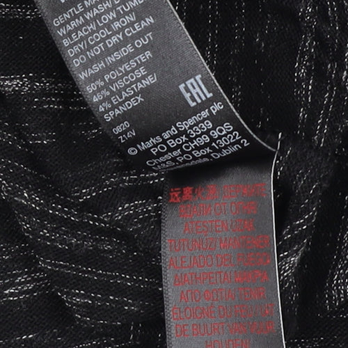 Marks and Spencer Women's Black Mix Long Sleeve Jersey Top Size 10