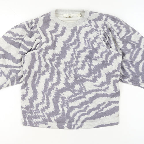 Ted Baker Women's Grey Animal Print Balloon Sleeve Jumper XS