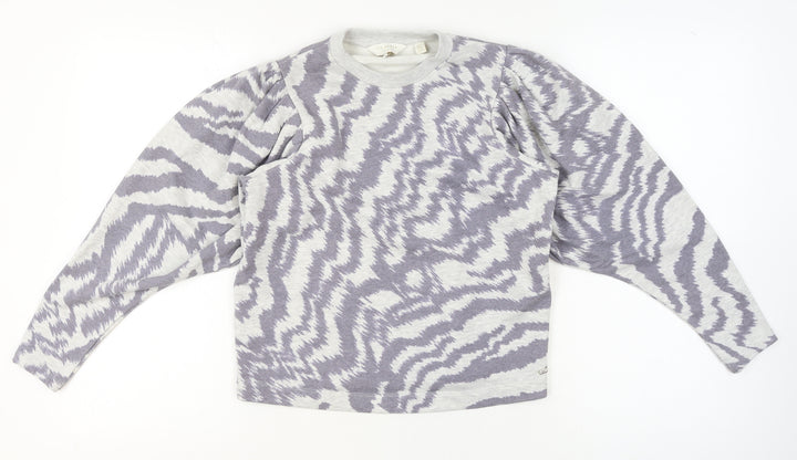 Ted Baker Women's Grey Animal Print Balloon Sleeve Jumper XS