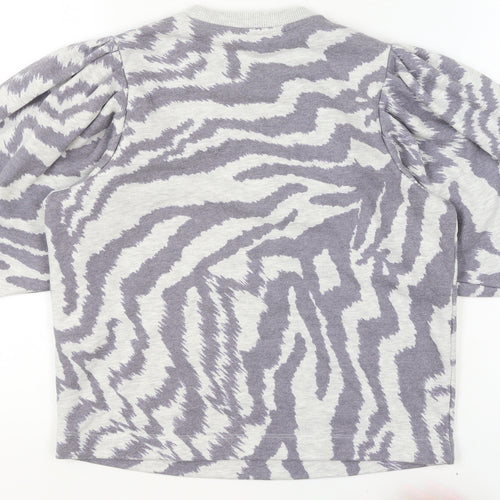 Ted Baker Women's Grey Animal Print Balloon Sleeve Jumper XS