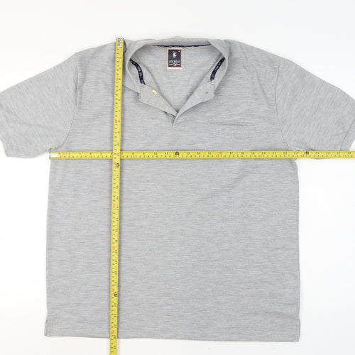 Ice Polo Men's Grey Cotton Blend Short Sleeve XL Polo Shirt