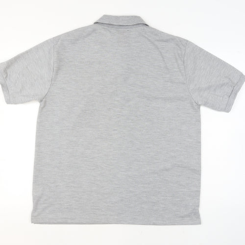 Ice Polo Men's Grey Cotton Blend Short Sleeve XL Polo Shirt