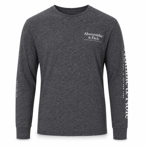 Abercrombie & Fitch Men's Grey Long Sleeve Crew Neck T-Shirt XS