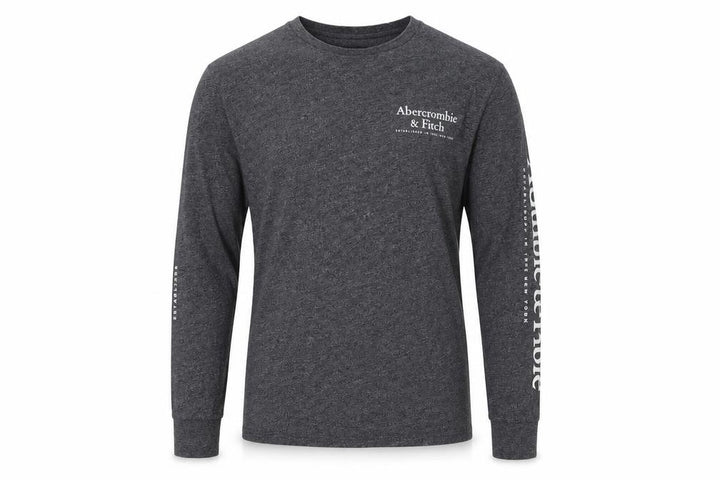 Abercrombie & Fitch Men's Grey Long Sleeve Crew Neck T-Shirt XS