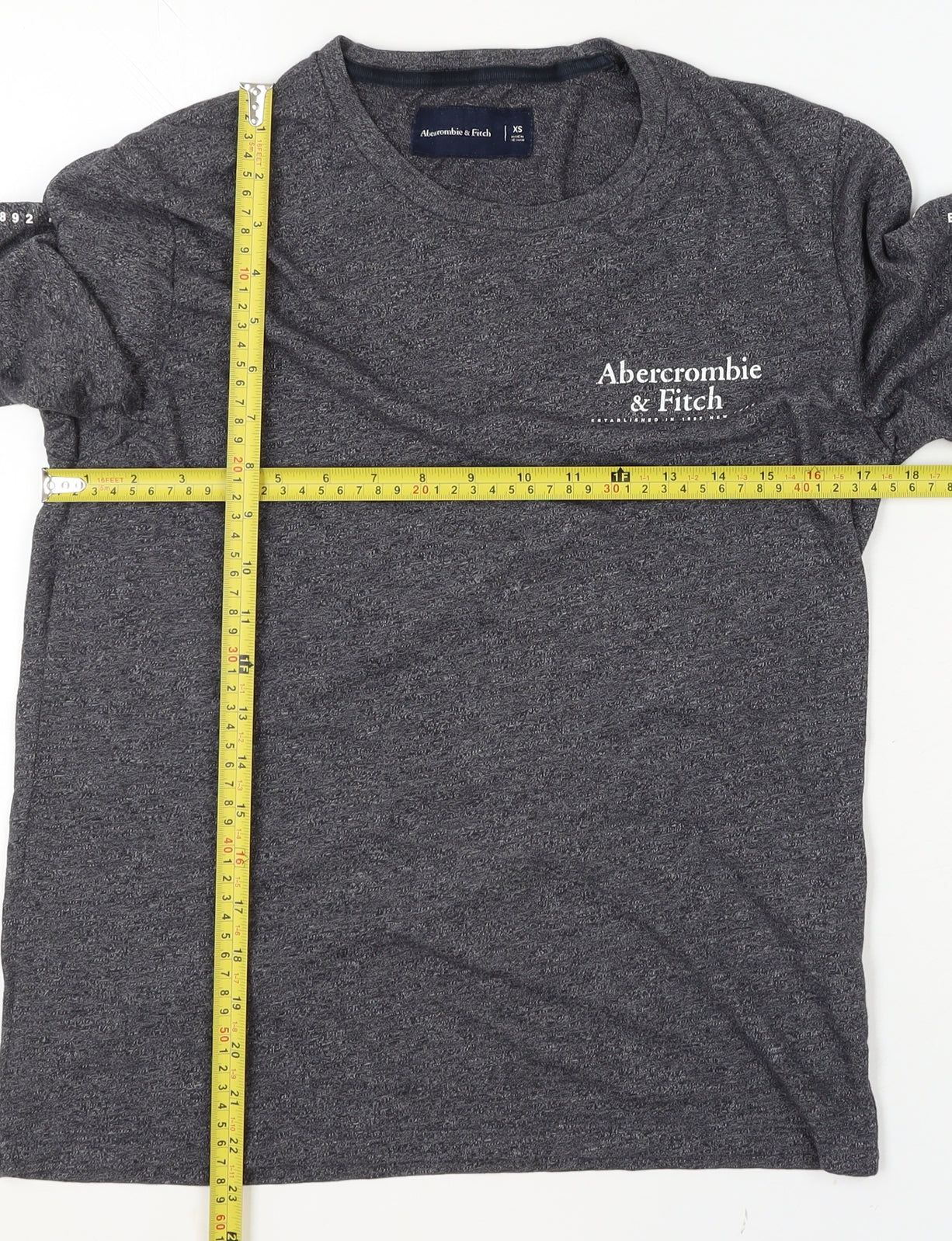 Abercrombie & Fitch Men's Grey Long Sleeve Crew Neck T-Shirt XS