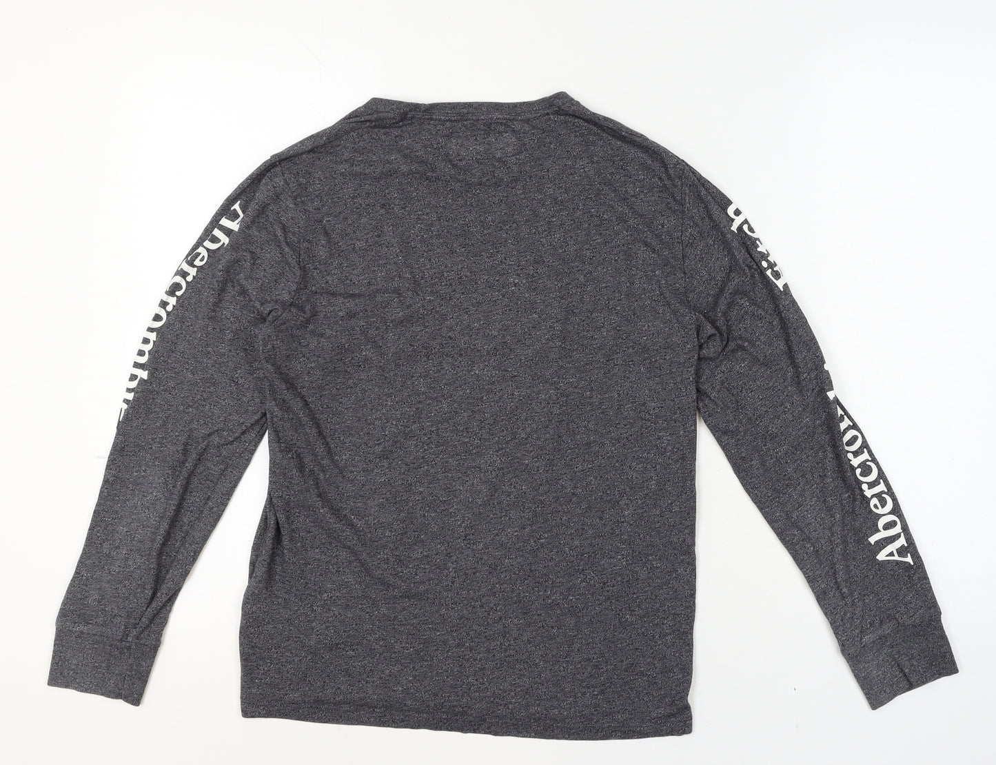 Abercrombie & Fitch Men's Grey Long Sleeve Crew Neck T-Shirt XS
