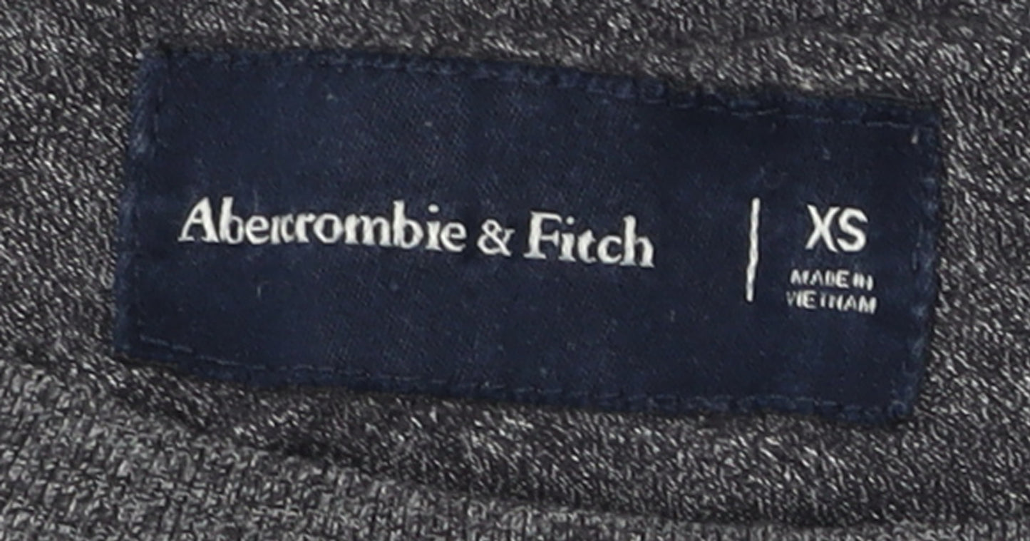 Abercrombie & Fitch Men's Grey Long Sleeve Crew Neck T-Shirt XS