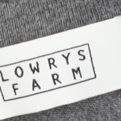 Lowrys Farm Women Grey M T-Shirt Dress V-Neck 3/4 Sleeve Lace Up