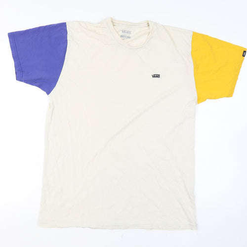 Vans Men's Multicoloured Cotton Crew Neck Classic Fit T-Shirt Size L