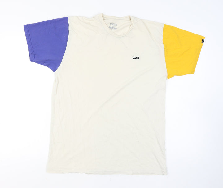 Vans Men's Multicoloured Cotton Crew Neck Classic Fit T-Shirt Size L