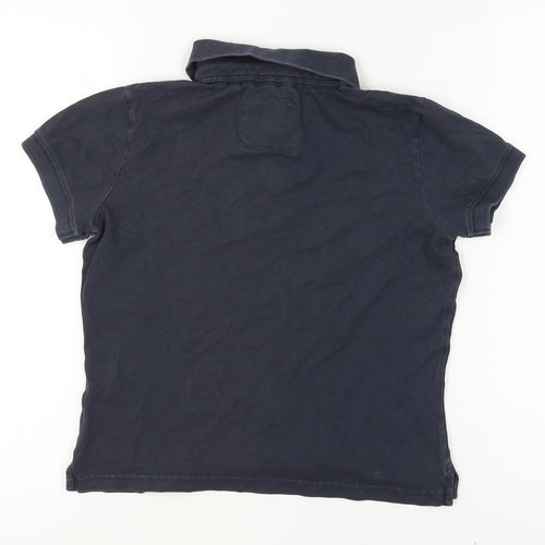 Superdry Boys Blue Polo Shirt Size L Slim Fit Vintage Logo