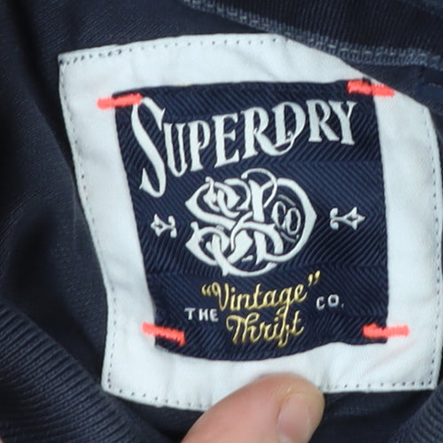 Superdry Boys Blue Polo Shirt Size L Slim Fit Vintage Logo