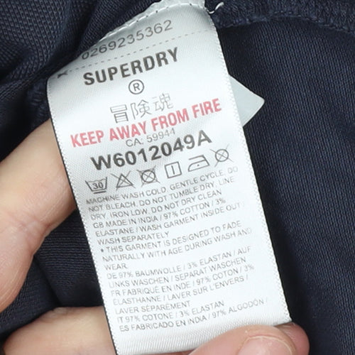 Superdry Boys Blue Polo Shirt Size L Slim Fit Vintage Logo