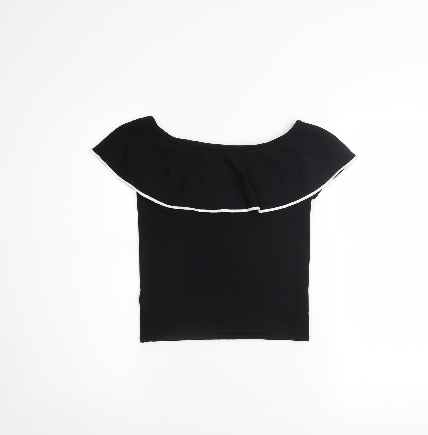 River Island Girls Black Ruffle Off Shoulder Cropped Top 11-12 Years