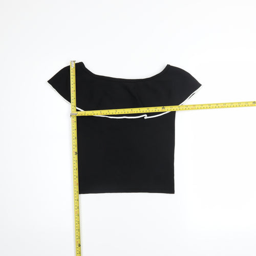 River Island Girls Black Ruffle Off Shoulder Cropped Top 11-12 Years