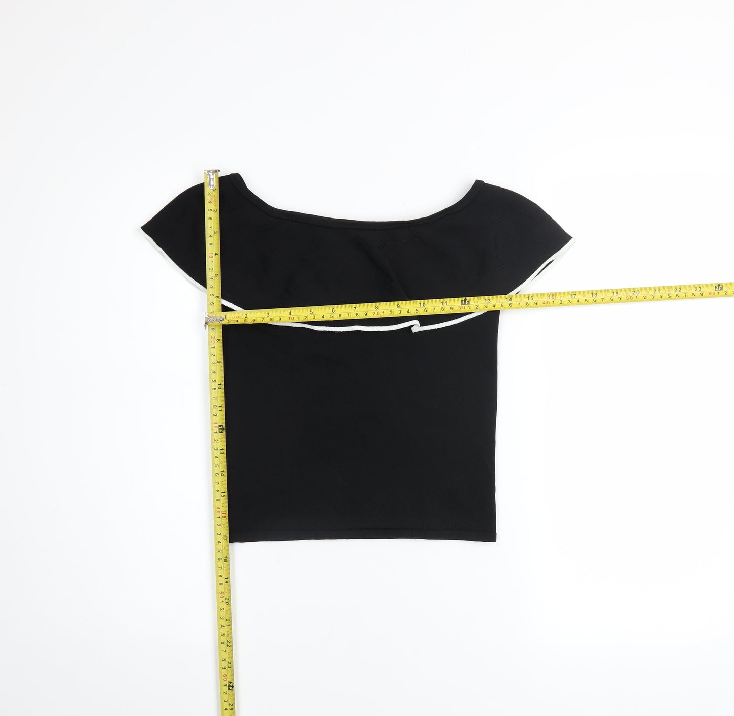 River Island Girls Black Ruffle Off Shoulder Cropped Top 11-12 Years