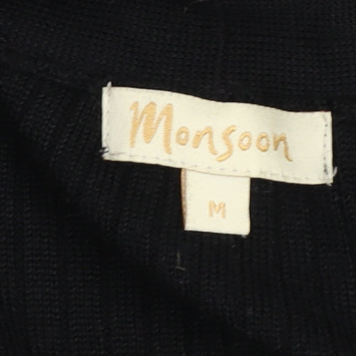 Monsoon Women’s Black Long Sleeve Knit Open Cardigan Size M