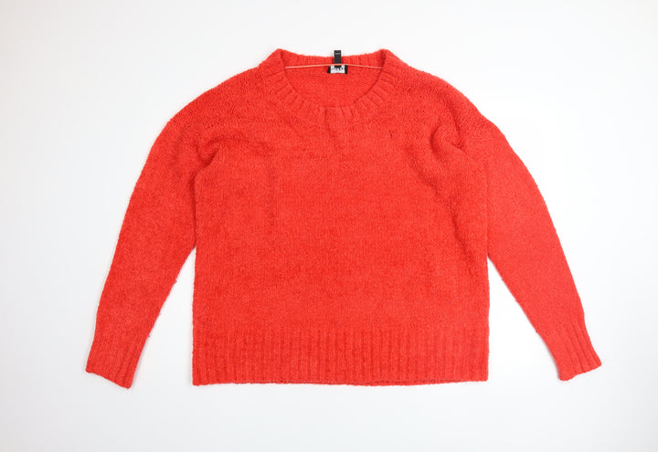 Long Tall Sally Women's Red Chunky Knit Crew Neck Pullover Jumper XL