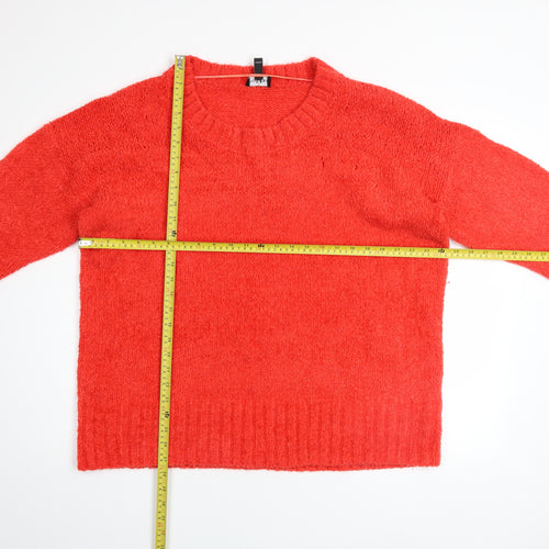 Long Tall Sally Women's Red Chunky Knit Crew Neck Pullover Jumper XL