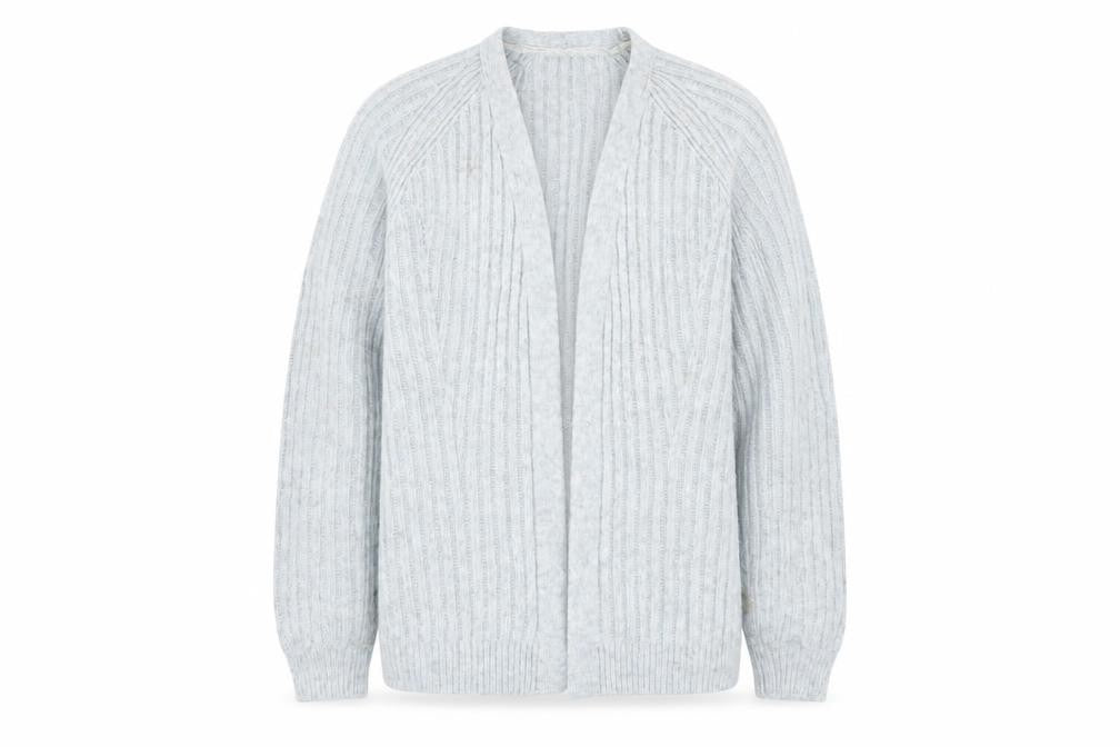 Marks and Spencer Women’s Grey Chunky Knit Open Cardigan Size L
