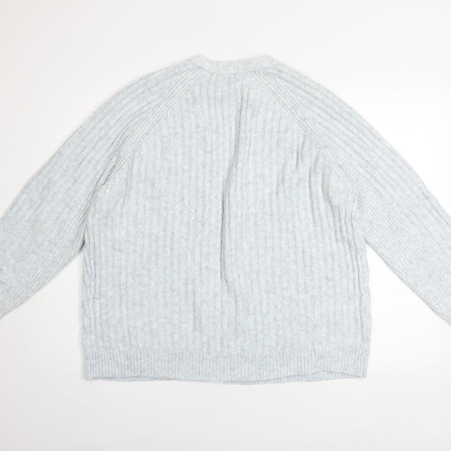 Marks and Spencer Women’s Grey Chunky Knit Open Cardigan Size L
