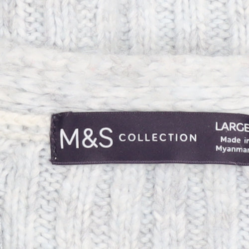 Marks and Spencer Women’s Grey Chunky Knit Open Cardigan Size L